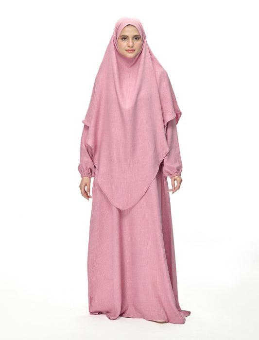 KHIMAR ABAYA SET– PINK (MOMMY)