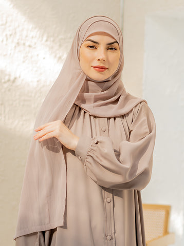 Joumana Basic Abaya - Warm Grey