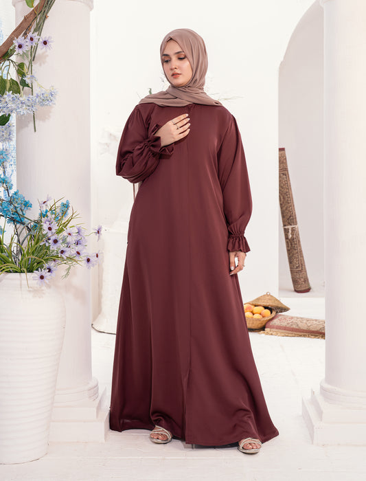 WARD FRONT OPEN ABAYA- ONION PINK