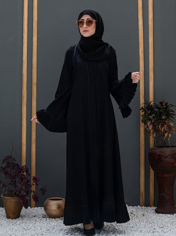 Zoya Fancy Bell-Sleeved Abaya