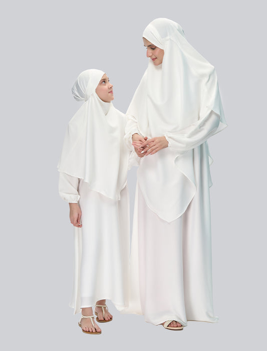 KHIMAR ABAYA SET- WHITE (MOMMY)
