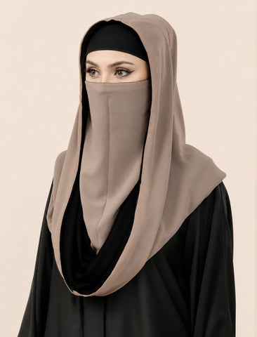 REVERSIBLE MISRI HIJAB- BLACK AND BEIGE
