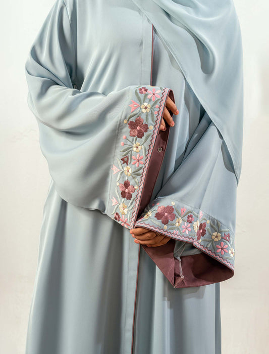 BLOOM ABAYA- ICE  BLUE
