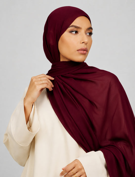 Plain Hijab - Burgundy