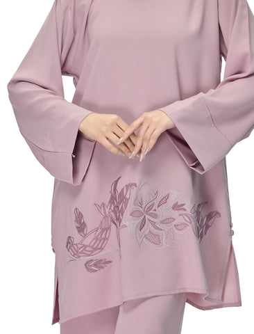 EMBROIDERED CO-ORD SET– DUSTY ROSE