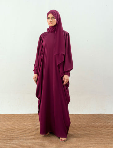 MULBERRY MUSE ABAYA- MAROON