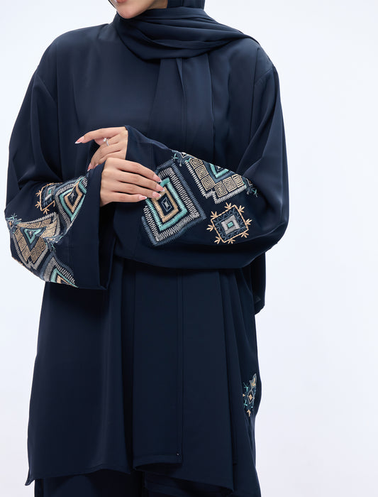 EMBROIDERED CO-ORD SET– NAVY BLUE