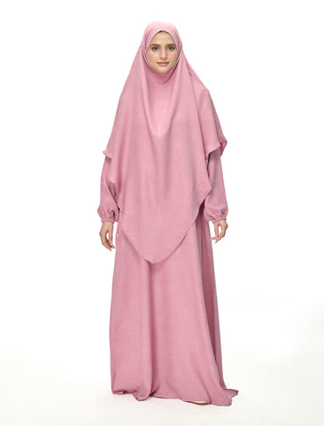 KHIMAR ABAYA SET– PINK (MOMMY)