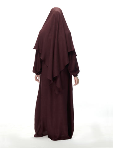 KHIMAR ABAYA SET– BROWN