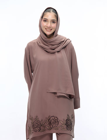 EMBROIDERED CO-ORD SET– COCOA