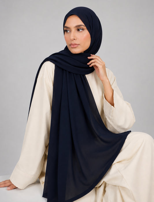 Plain Hijab - Navy Blue