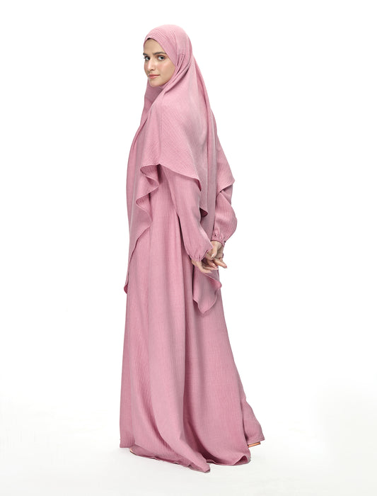 KHIMAR ABAYA SET– PINK (MOMMY)
