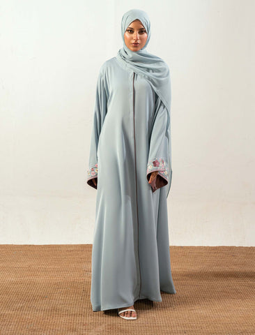 BLOOM ABAYA- ICE  BLUE
