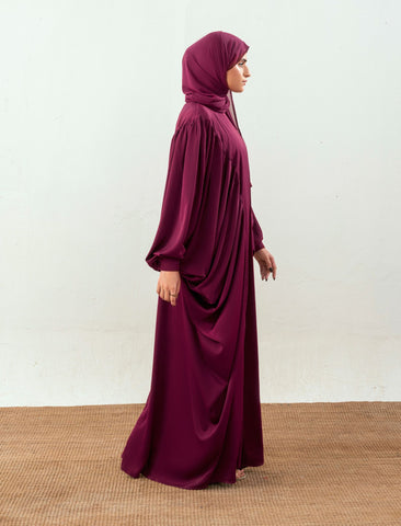 MULBERRY MUSE ABAYA- MAROON