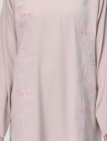 EMBROIDERED CO-ORD SET - STONE BEIGE - SALE