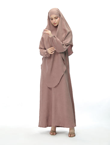 KHIMAR ABAYA SET - LIGHT TAUPE (MOMMY)
