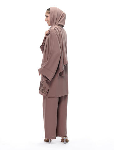 EMBROIDERED CO-ORD SET– COCOA