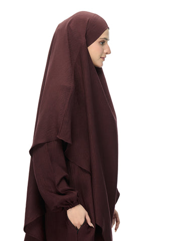 KHIMAR ABAYA SET– BROWN