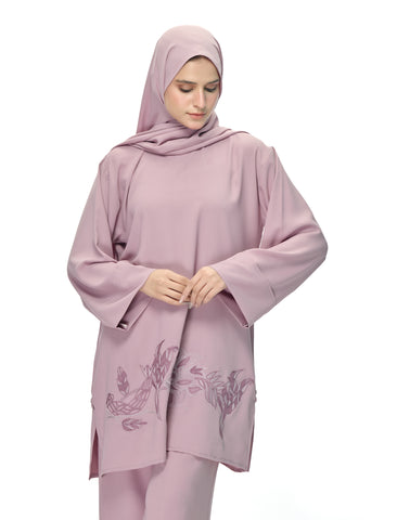 EMBROIDERED CO-ORD SET– DUSTY ROSE