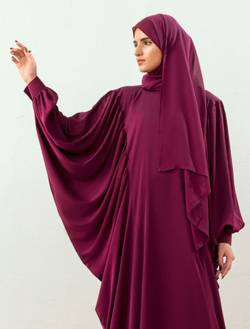 MULBERRY MUSE ABAYA- MAROON