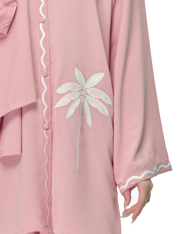 EMBROIDERED CO-ORD SET - BLUSH - SALE