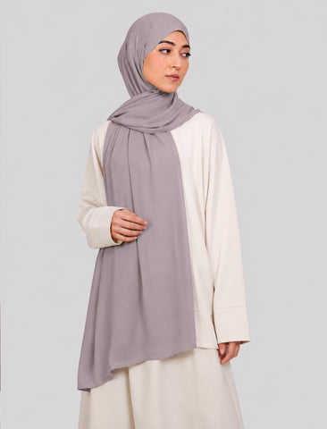 Plain Hijab - Grey
