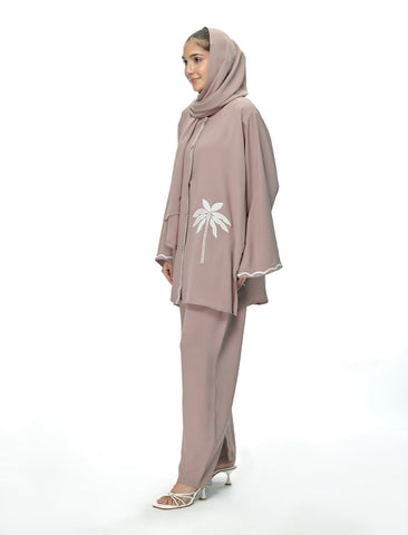 EMBROIDERED CO-ORD SET– GREY