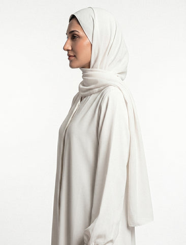 BASIC FRONT-OPEN ABAYA-WHITE