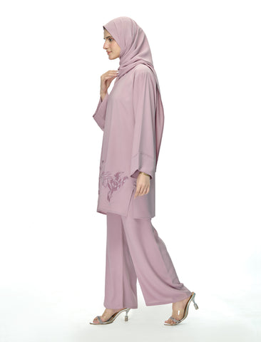 EMBROIDERED CO-ORD SET– DUSTY ROSE