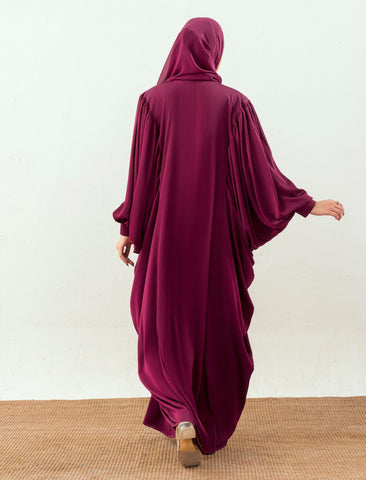 MULBERRY MUSE ABAYA- MAROON