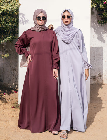 WARD FRONT OPEN ABAYA- ONION PINK