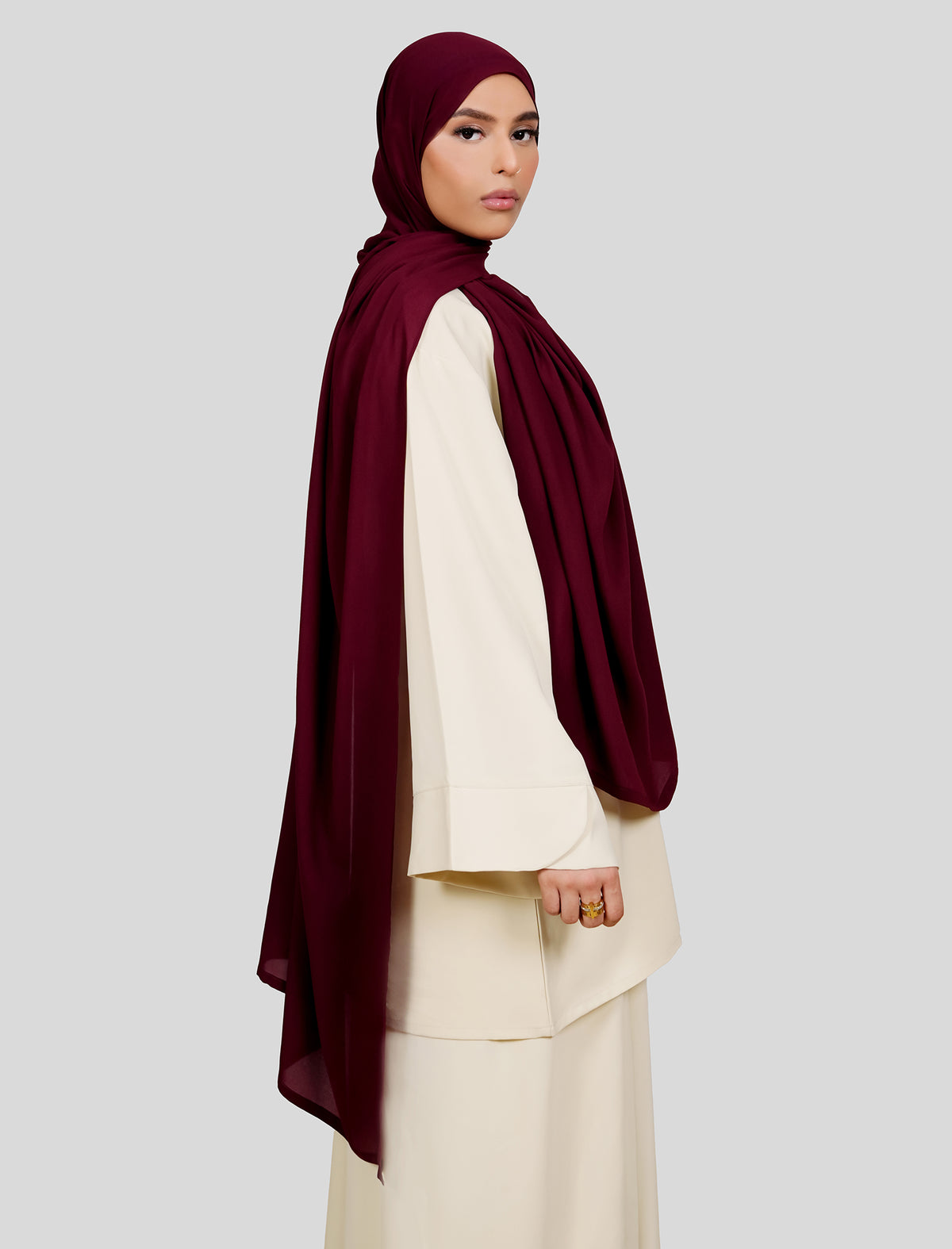 Plain Hijab - Burgundy