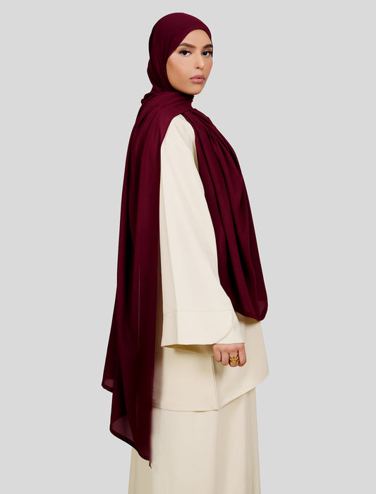 Plain Hijab - Burgundy