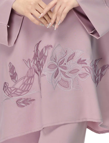 EMBROIDERED CO-ORD SET - DUSTY ROSE - SALE
