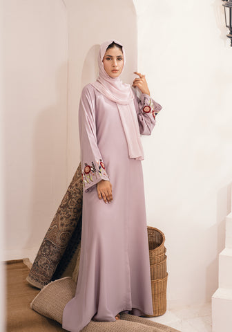 AMWAJ EMBELLISHED ABAYA - LILAC