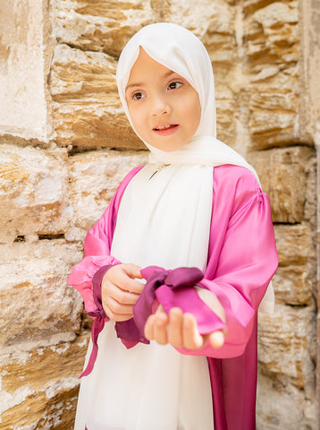 Bashayer 2- Piece Chiffon Open Abaya (Kids)-Sale