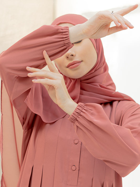 ZAYD MAXI ABAYA- TEA PINK