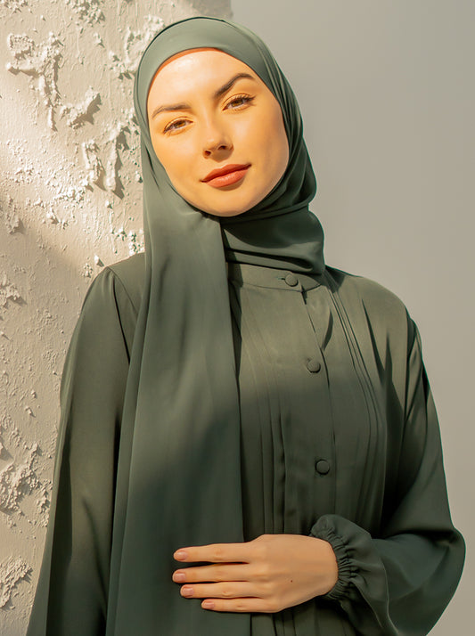 HAYAT PLEATED ABAYA - EMERALD