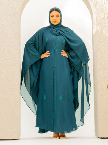 Hessa Farasha Abaya - Emerald