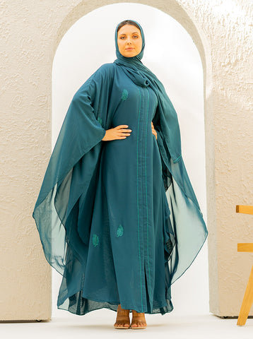 Hessa Farasha Abaya - Emerald