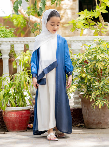 Mashael 2- Piece Chiffon Open Abaya (Kids)-Sale