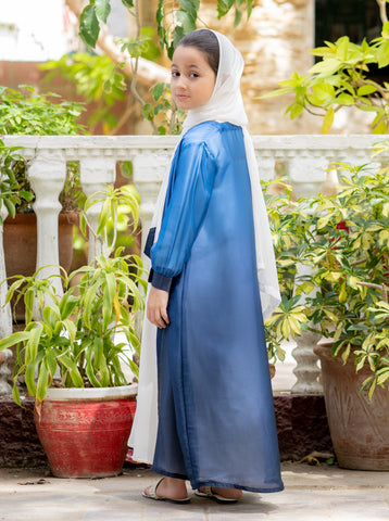 Mashael 2- Piece Chiffon Open Abaya (Kids)-Sale