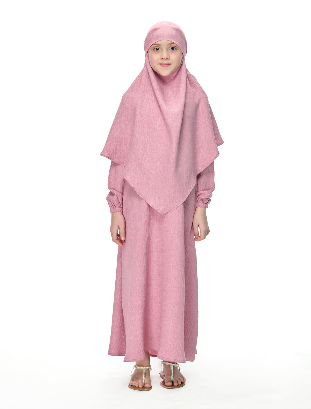 KHIMAR ABAYA SET– PINK (KIDS)