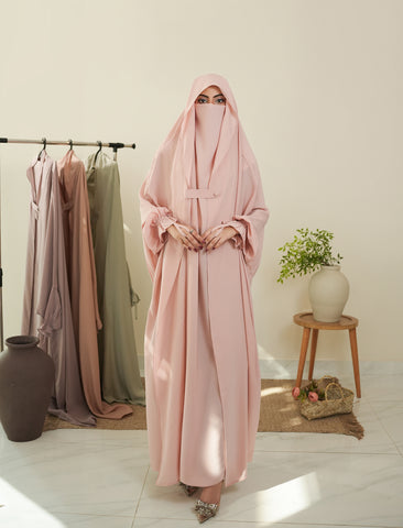 Saudi Jilbab - Powder Pink