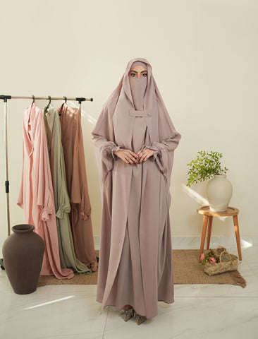 Saudi Jilbab - Warm Grey