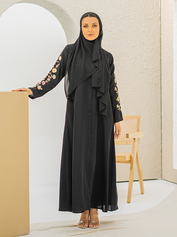 Selim Embellished Abaya- Black