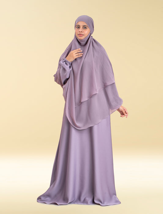 SHANAZ KHIMAR SET - LILAC