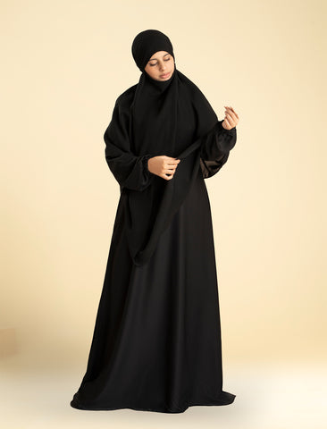SHANAZ KHIMAR SET - BLACK