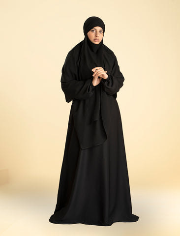 SHANAZ KHIMAR SET - BLACK