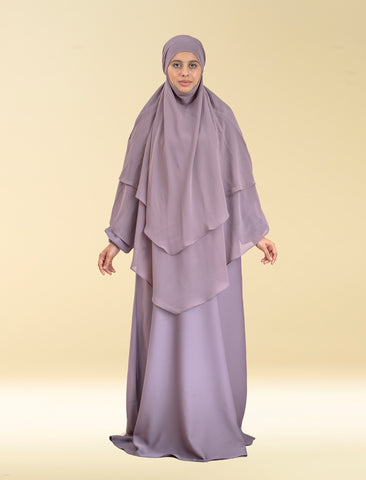 SHANAZ KHIMAR SET - LILAC -SALE